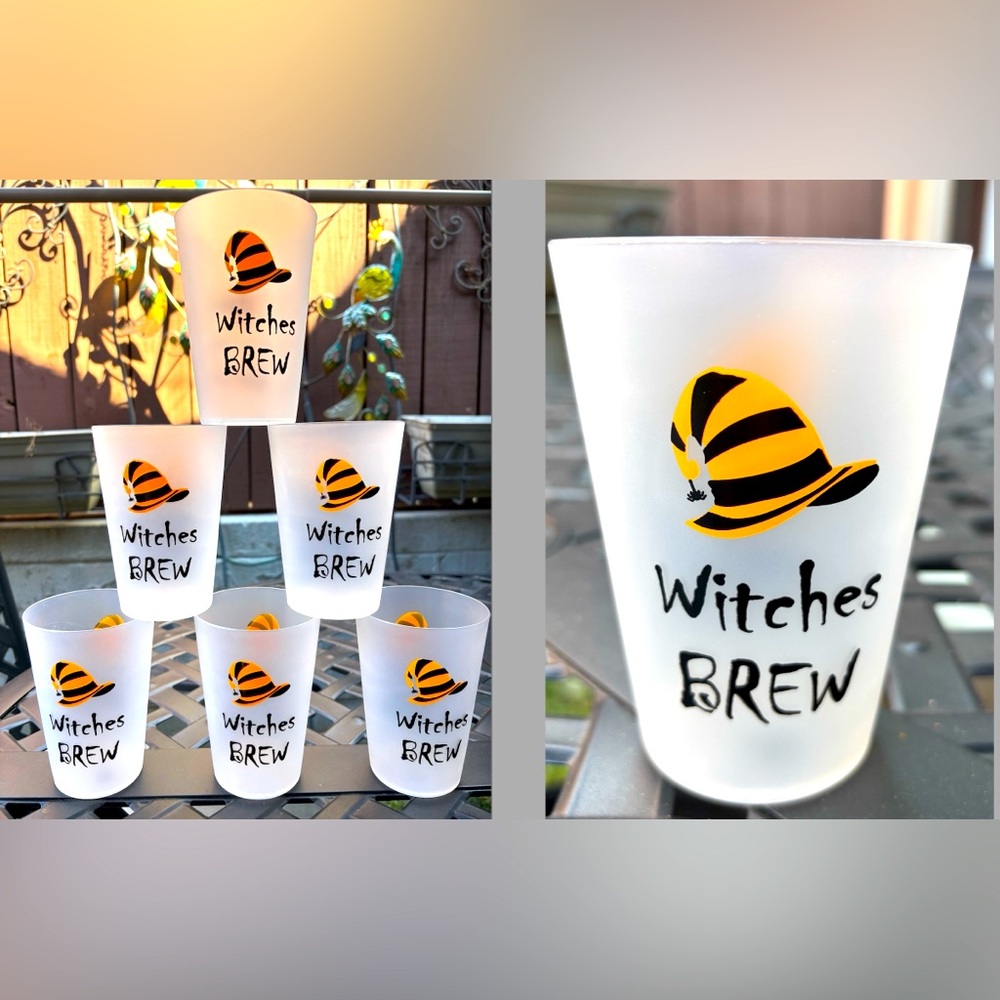 Set of Six Halloween Witches Brew Cups